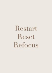 You need to restart your life to find yourself 